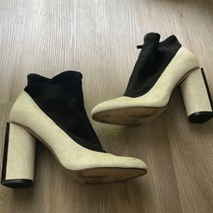 Black and white booties